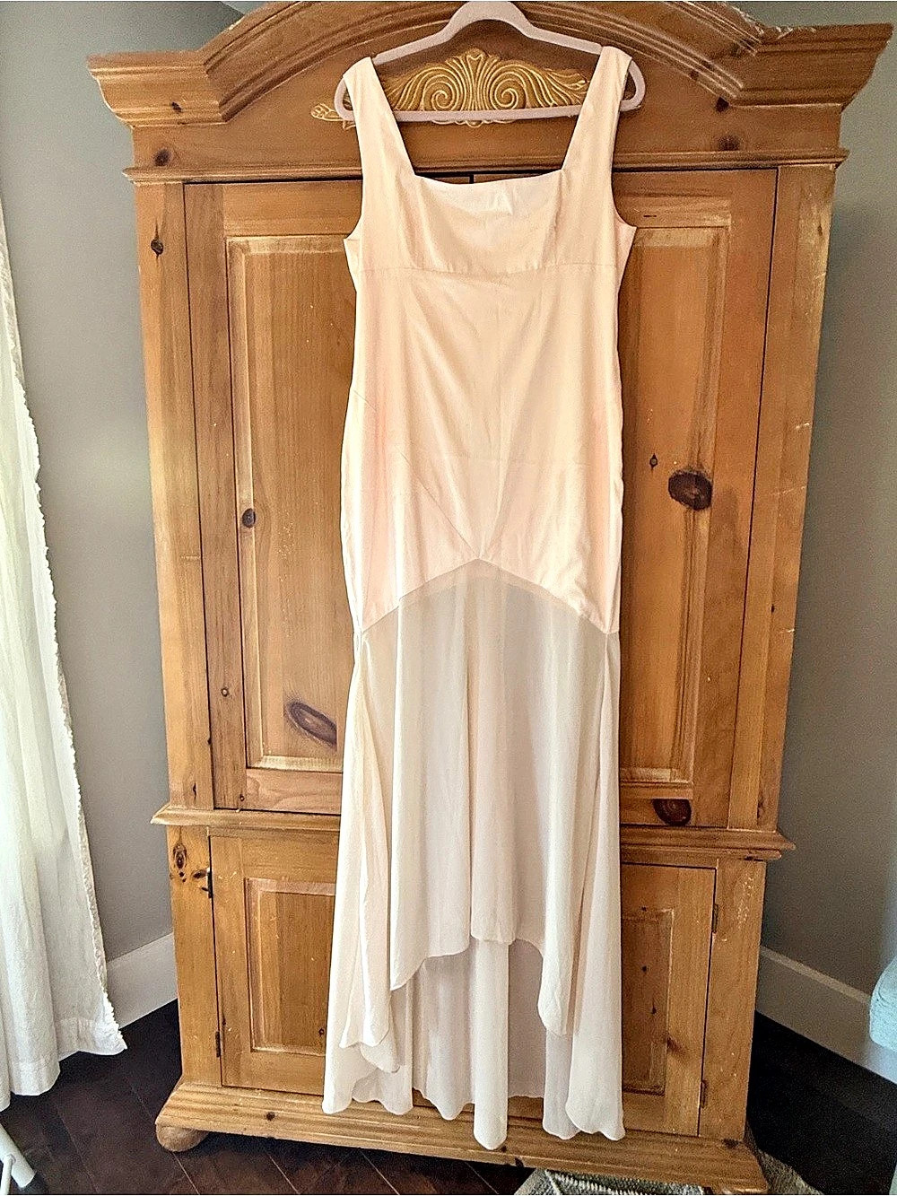 COMMENSE Sheer Chiffon Panel Maxi Tank Dress – Size Large – NWT